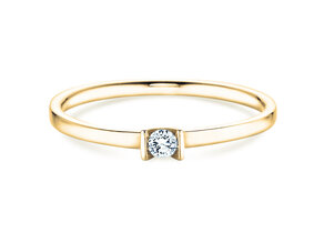 Anillo de compromiso Love en 14K oro amarillo con diamante 0,07ct G/SI
