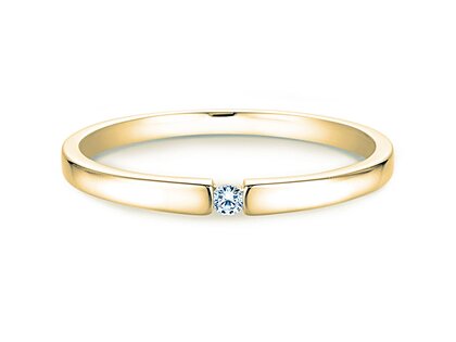 Anillo de compromiso Infinity Petite en 14K oro amarillo con diamante 0,03ct