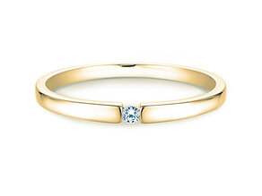 Anillo de compromiso Infinity Petite en 14K oro amarillo con diamante 0,03ct