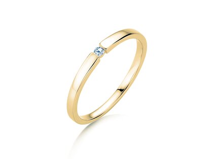 Anillo de compromiso Infinity Petite en 14K oro amarillo con diamante 0,03ct