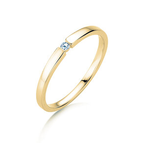 Anillo de compromiso Infinity Petite en 14K oro amarillo con diamante 0,03ct