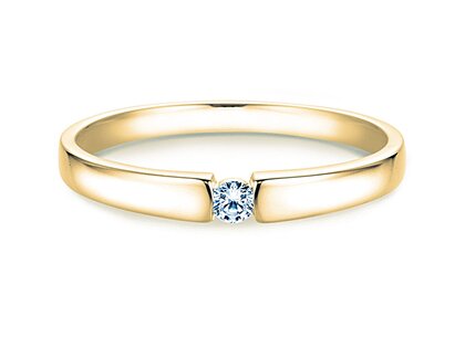 Anillo de compromiso Infinity Petite en 14K oro amarillo con diamante 0,06ct G/SI