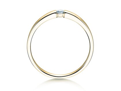 Anillo de compromiso Infinity Petite en 14K oro amarillo con diamante 0,06ct G/SI