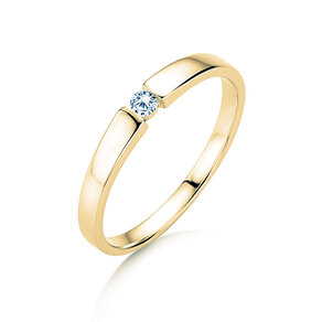 Anillo de compromiso Infinity Petite en 14K oro amarillo con diamante 0,06ct G/SI