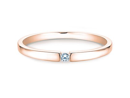 Anillo de compromiso Infinity Petite en 14K oro rosa con diamante 0,03ct G/SI