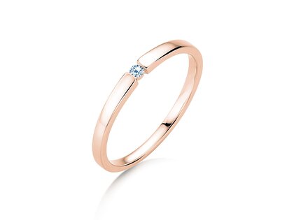 Anillo de compromiso Infinity Petite en 14K oro rosa con diamante 0,03ct G/SI