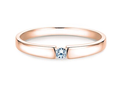 Anillo de compromiso Infinity Petite en 14K oro rosa con diamante 0,06ct G/SI
