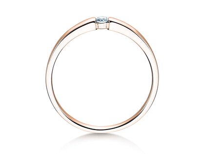Anillo de compromiso Infinity Petite en 14K oro rosa con diamante 0,06ct G/SI