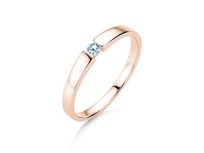 Anillo de compromiso Infinity Petite en 14K oro rosa con diamante 0,06ct G/SI
