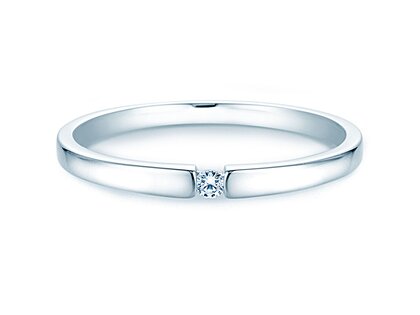 Anillo de compromiso Infinity Petite en 14K oro blanco con diamante 0,03ct G/SI