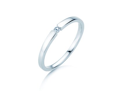 Anillo de compromiso Infinity Petite en 14K oro blanco con diamante 0,03ct G/SI