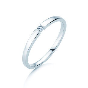 Anillo de compromiso Infinity Petite en 14K oro blanco con diamante 0,03ct G/SI