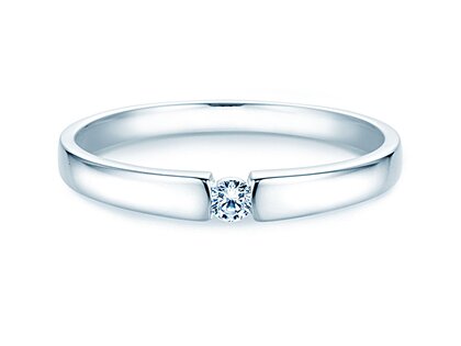 Anillo de compromiso Infinity Petite en 14K oro blanco con diamante 0,06ct G/SI