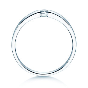 Anillo de compromiso Infinity Petite en 14K oro blanco con diamante 0,06ct G/SI