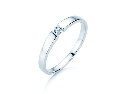 Anillo de compromiso Infinity Petite en 14K oro blanco con diamante 0,06ct G/SI