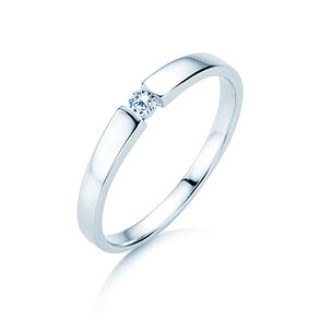 Anillo de compromiso Infinity Petite en 14K oro blanco con diamante 0,06ct G/SI