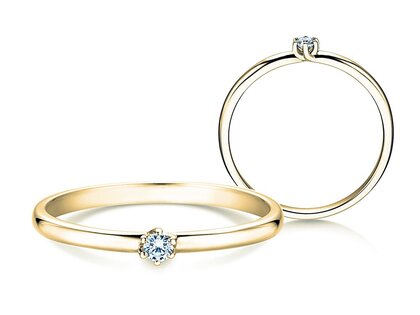 Anillo de compromiso Melody en 14K oro amarillo con diamante 0,07ct H/SI