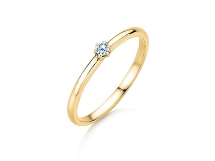 Anillo de compromiso Melody en 14K oro amarillo con diamante 0,07ct H/SI