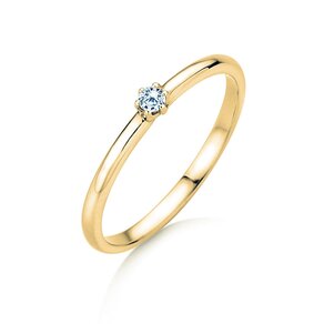 Anillo de compromiso Melody en 14K oro amarillo con diamante 0,07ct H/SI