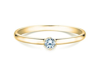 Anillo de compromiso Melody en 14K oro amarillo con diamante 0,10ct H/SI