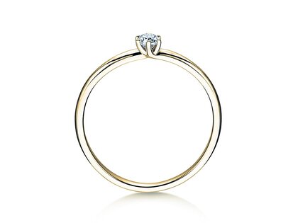 Anillo de compromiso Melody en 14K oro amarillo con diamante 0,10ct H/SI