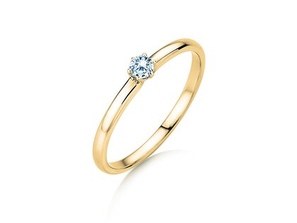 Anillo de compromiso Melody en 14K oro amarillo con diamante 0,10ct H/SI