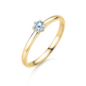 Anillo de compromiso Melody en 14K oro amarillo con diamante 0,20ct H/SI