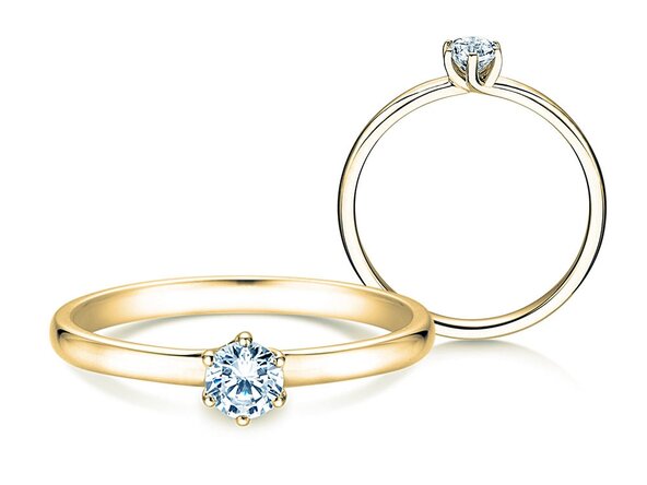 Anillo de compromiso Melody en 9K oro amarillo con diamante 0,25ct H/SI