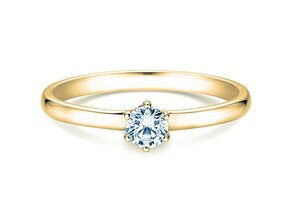 Anillo de compromiso Melody en 9K oro amarillo con diamante 0,25ct H/SI