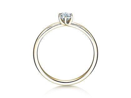 Anillo de compromiso Melody en 9K oro amarillo con diamante 0,25ct H/SI