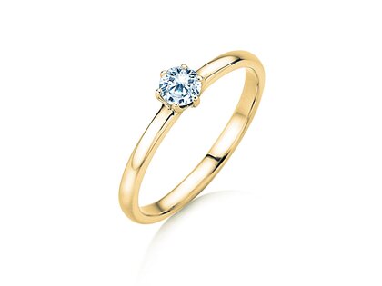 Anillo de compromiso Melody en 9K oro amarillo con diamante 0,25ct H/SI