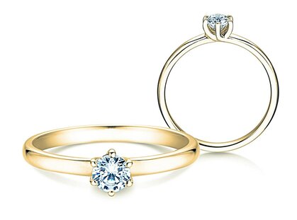 Anillo de compromiso Melody en 18K oro amarillo con diamante 0,40ct G/VS