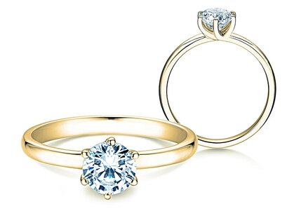 Anillo de compromiso Melody en 9K oro amarillo con diamante 1,00ct H/SI