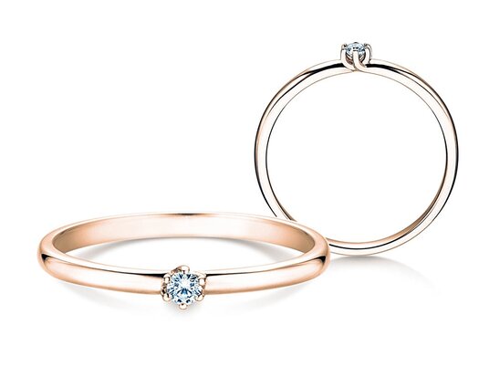 Anillo de compromiso Melody en plata 925/- con diamante 0,05ct H/SI