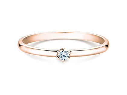 Anillo de compromiso Melody en 9K oro rosa con diamante 0,05ct H/SI