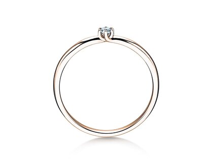 Anillo de compromiso Melody en 9K oro rosa con diamante 0,05ct H/SI