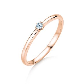 Anillo de compromiso Melody en 9K oro rosa con diamante 0,05ct H/SI