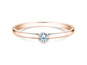 Anillo de compromiso Melody en 14K oro rosa con diamante 0,10ct G/SI