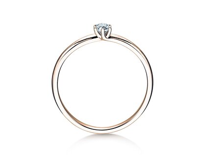 Anillo de compromiso Melody en 14K oro rosa con diamante 0,10ct G/SI