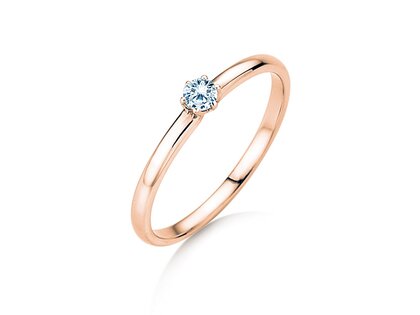 Anillo de compromiso Melody en 14K oro rosa con diamante 0,10ct G/SI