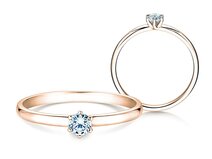 Anillo de compromiso Melody en 9K oro rosa con diamante 0,15ct G/SI