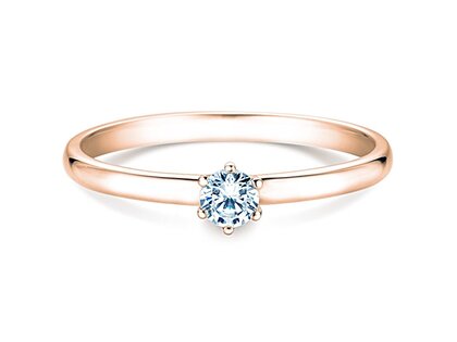 Anillo de compromiso Melody en 18K oro rosa con diamante 0,15ct D/IF