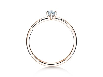Anillo de compromiso Melody en 18K oro rosa con diamante 0,15ct D/IF