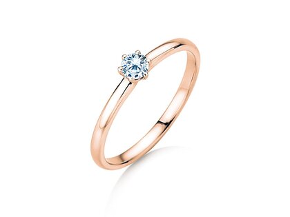 Anillo de compromiso Melody en 18K oro rosa con diamante 0,15ct D/IF
