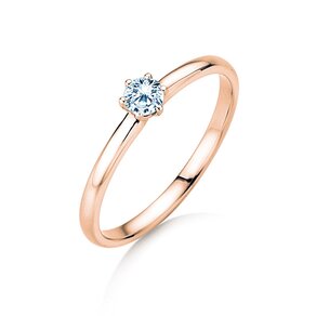 Anillo de compromiso Melody en 18K oro rosa con diamante 0,15ct D/IF