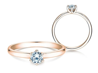 Anillo de compromiso Melody en 18K oro rosa con diamante 0,40ct G/VS