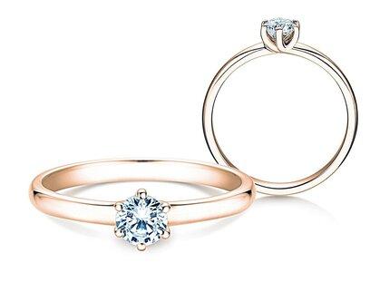 Anillo de compromiso Melody en 9K oro rosa con diamante 0,50ct H/SI