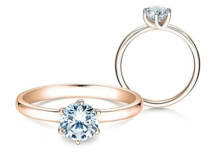 Anillo de compromiso Melody en 9K oro rosa con diamante 1,00ct H/SI