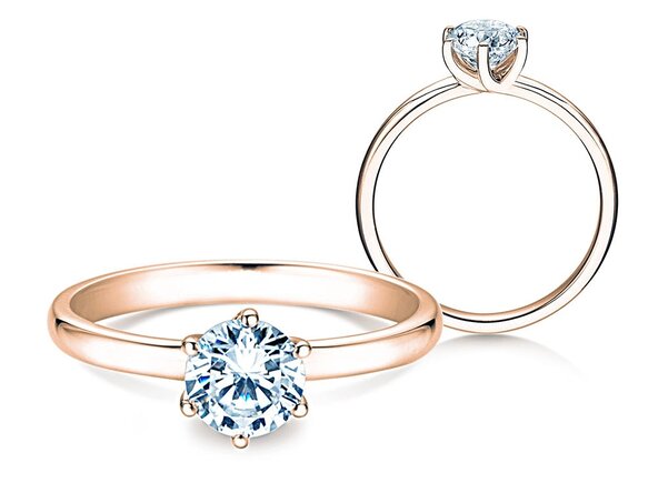 Anillo de compromiso Melody en 14K oro rosa con diamante 1,00ct G/IF