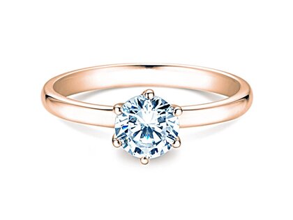 Anillo de compromiso Melody en 14K oro rosa con diamante 1,00ct G/IF